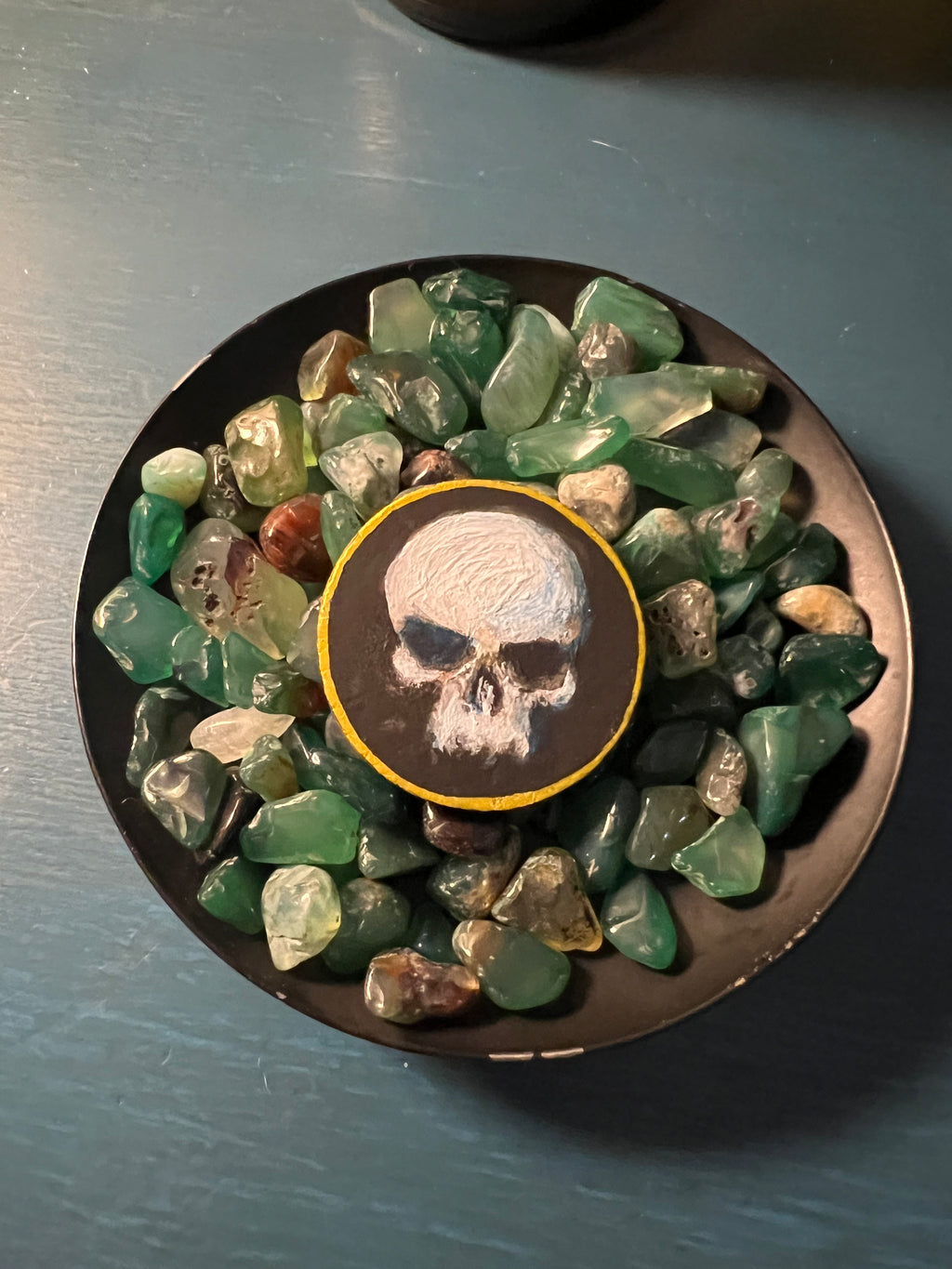 Favor Token #10 - Bird Skull - Hand Painted Wooden Token Collection