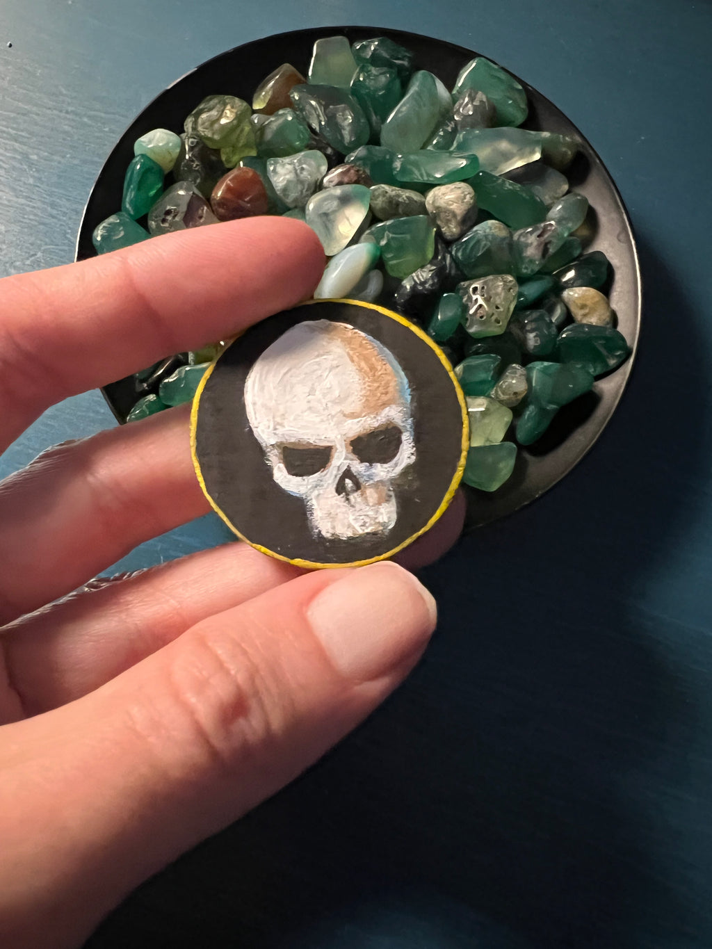Favor Token #8 - Yellow Muhroom - Collectors Handpainted Wooden Coin