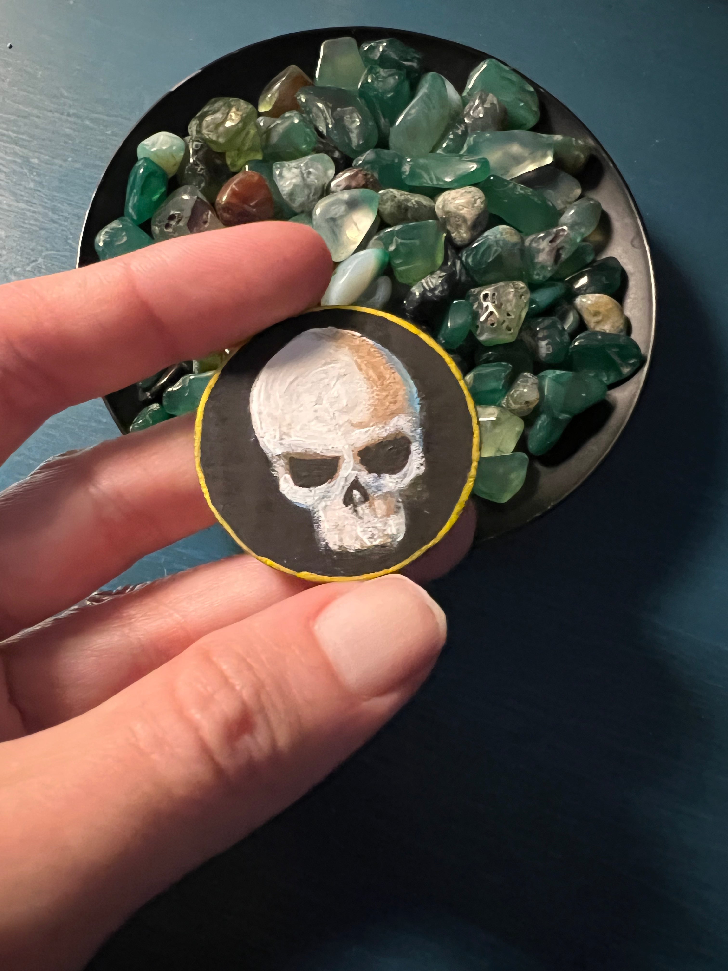 Favor Token #8 - Yellow Muhroom - Collectors Handpainted Wooden Coin