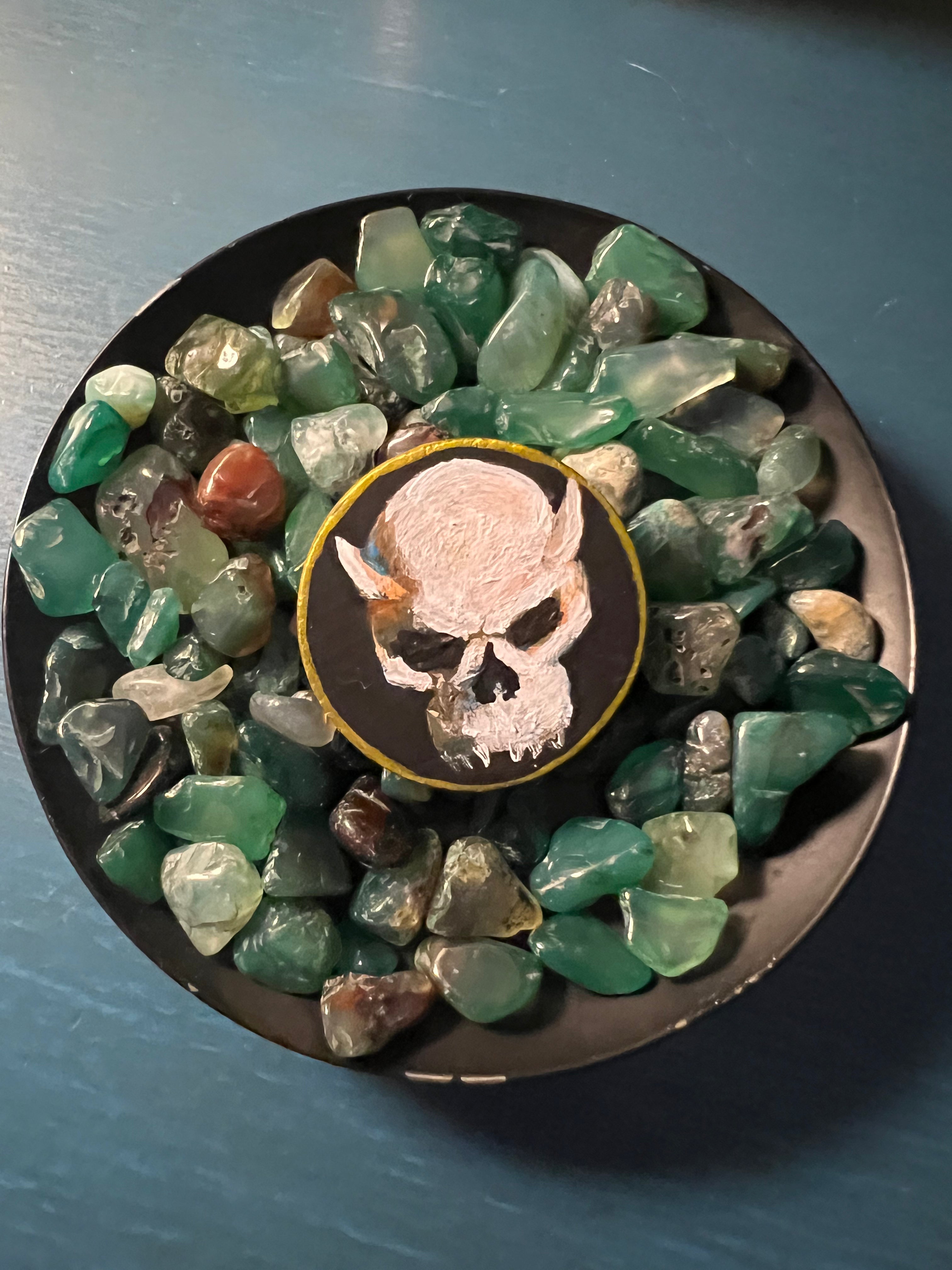 Favor Token #11 - Demon's Head - Artist Handpainted Wooden Token