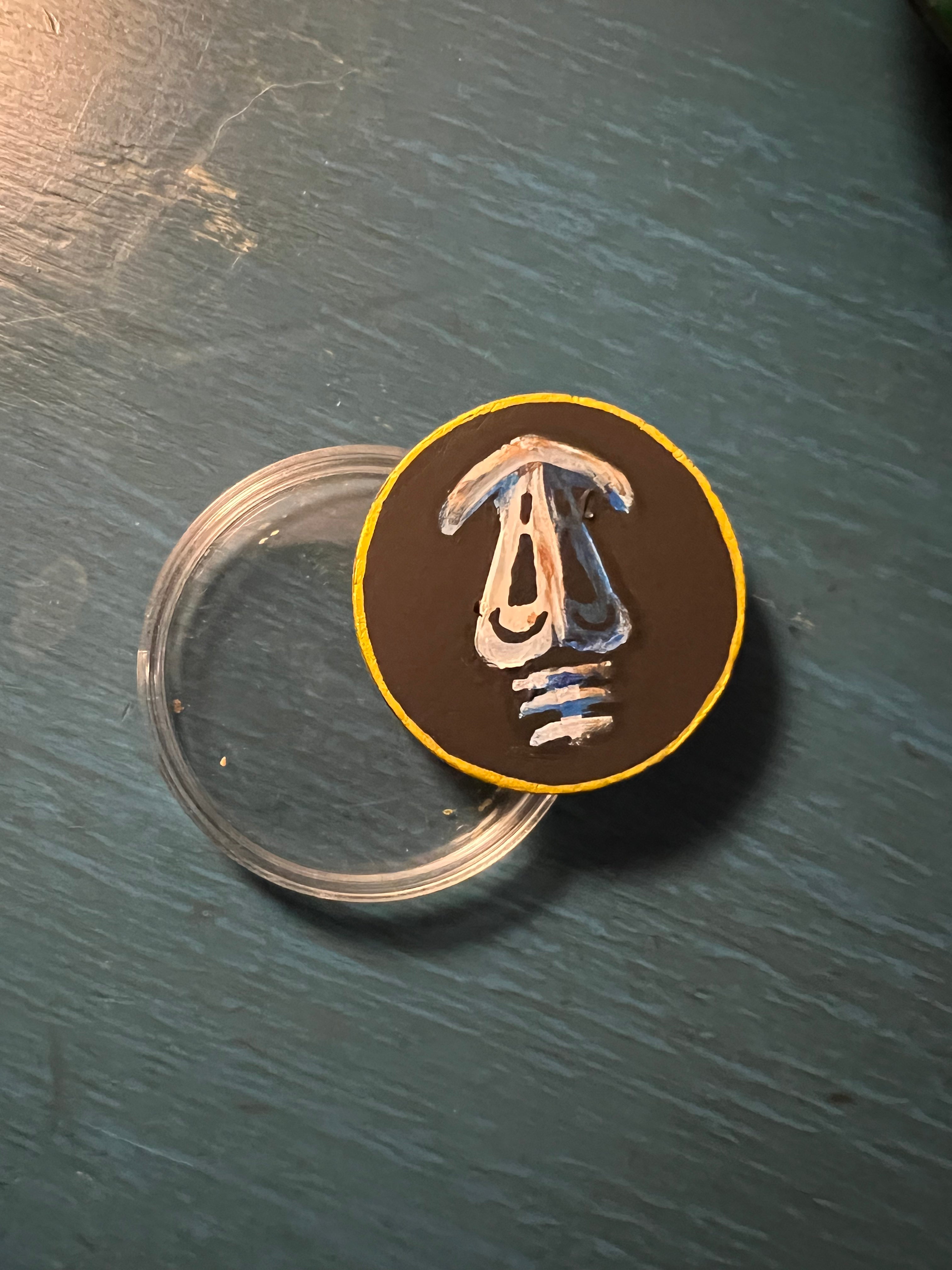 Favor Token #11 - Demon's Head - Artist Handpainted Wooden Token