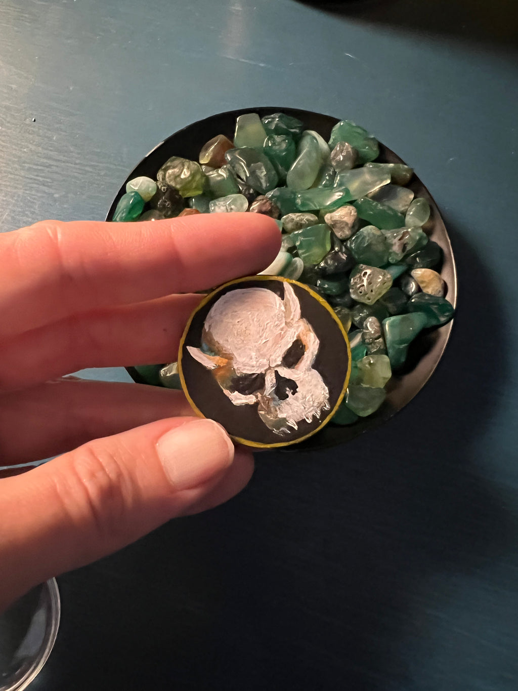 Favor Token #11 - Demon's Head - Artist Handpainted Wooden Token