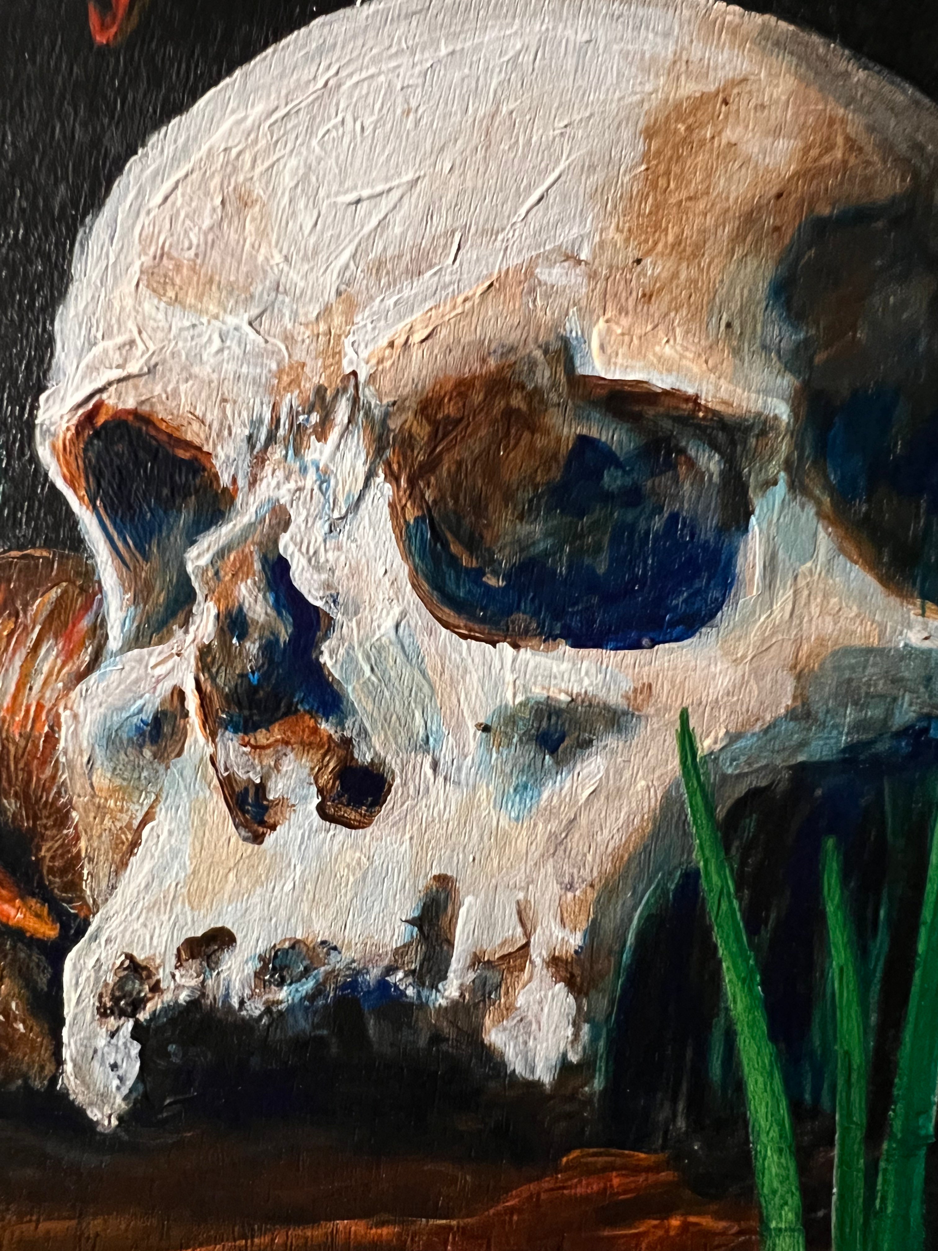 Memento Mori Painting Skull by A Layman
