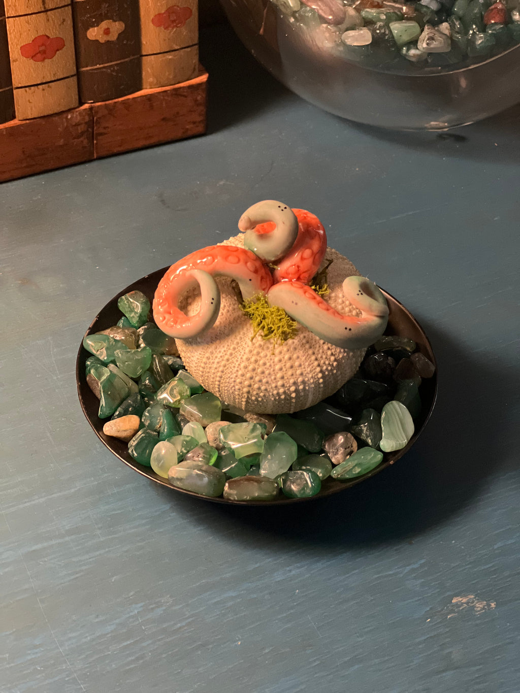 Star Spawn Hatchling by aLayman. eldritch hatchling, cosmic horror decor, handmade desk pet, polymer clay sculpture, lovecraft Inspired art, gothic home decor, sea urchin art, fantasy creature sculpture, weird desk companion, horror collectible, herd office decor, occult curio, strange desk pet, one of a kind sculpture
