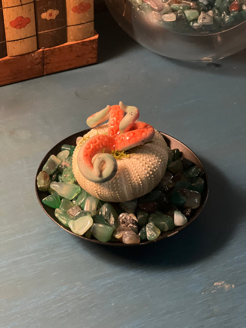 Star Spawn Hatchling by aLayman. eldritch hatchling, cosmic horror decor, handmade desk pet, polymer clay sculpture, lovecraft Inspired art, gothic home decor, sea urchin art, fantasy creature sculpture, weird desk companion, horror collectible, herd office decor, occult curio, strange desk pet, one of a kind sculpture