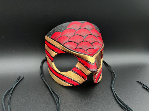 Dragon Inspired Leather Masquerade Mask: High Gala Wearable Art Fashion for Costumes or Collectors Ready to Ship